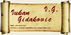 Vukan Gidaković vizit kartica